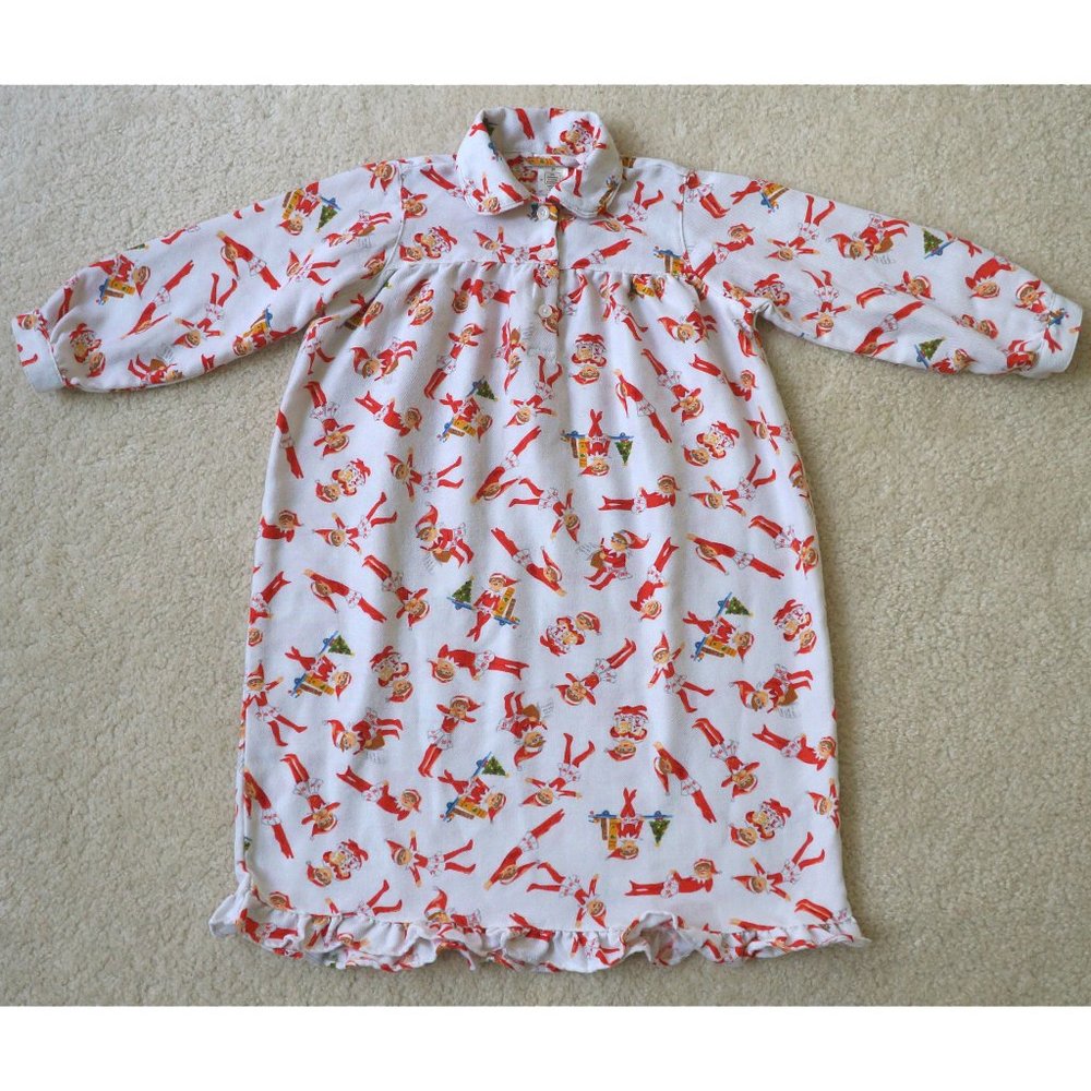 $56 Pottery Barn Kids Girls Elf On The Shelf Holiday Nightgown Size 3T (2-5 yrs)